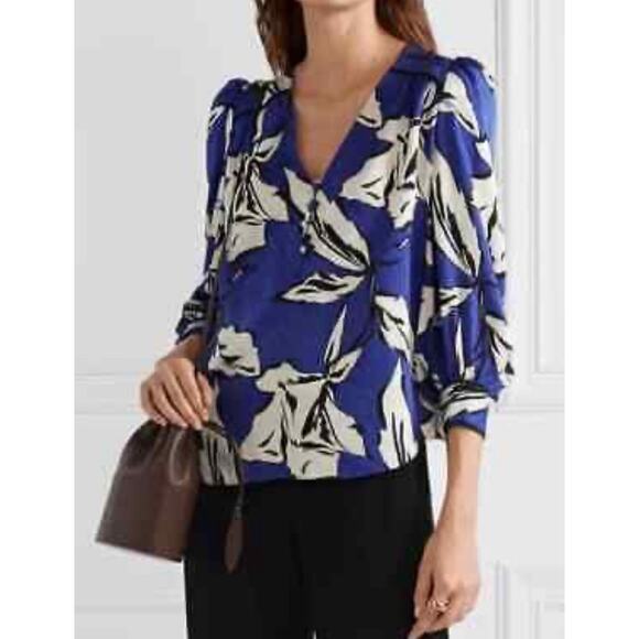 Veronica Beard NWT Milan Floral print Silk Blend Jacquard Blouse Size 10 Org$395 - Picture 1 of 14